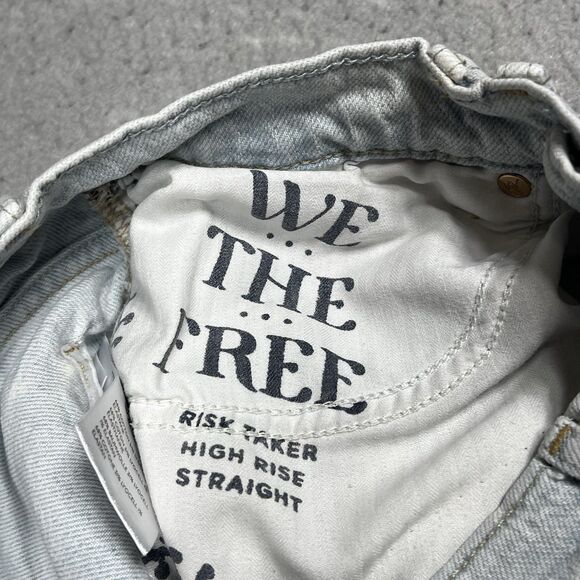 Free People We The Free Risk Taker Jeans Womens Size 26 Blue High Rise Straight - Picture 13 of 15